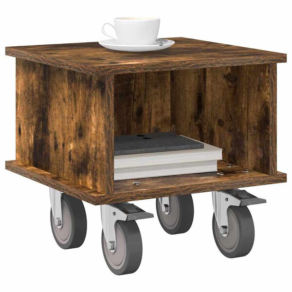 vidaXL TV stojalo Dimljeni oreh 37 x 35 x 35 cm Konstruiran les