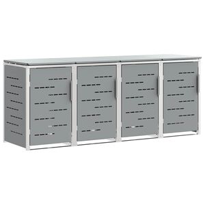 vidaXL Shranjevanje ko&scaron;a za odpadke Siva 276 x 77,5 x 112,5 cm
