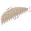 vidaXL Samolepilne preproge za stopnice sisal 15 kosov 56x17x3 cm