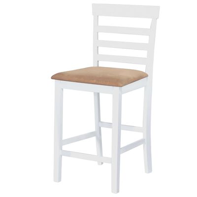 vidaXL Barska miza in stoli 5-delni komplet trden les naravna in bela