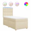 vidaXL Box spring postelja z vzmetnico krem 90x200 cm blago