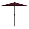 vidaXL Zunanji senčnik z aluminijastim drogom 270x246 cm bordo rdeč