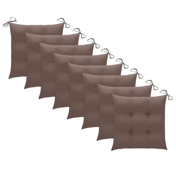 vidaXL Zunanji jedilni stoli z blazinami 8 kosov trden akacijev les