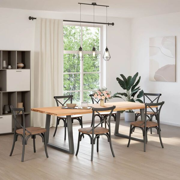 vidaXL Noge za jedilno mizo v obliki črke V 2 kosa antracit 100 x (72-73,3) cm jeklo