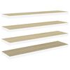 vidaXL Stenske police 4 kosi barva hrasta in bela 90x23,5x3,8 cm MDF