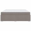 vidaXL Konstrukcija postelje z vzmetnico Taupe 200 x 200 cm blago