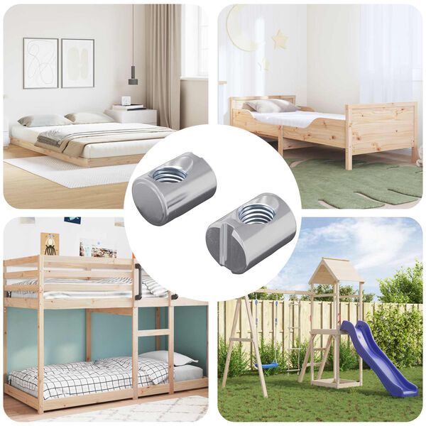 vidaXL Matica sodi 2 pcs srebrna M6 x 13 mm elezo