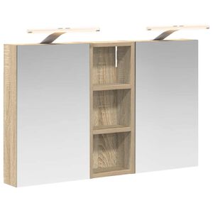 vidaXL Komplet omaric za kopalnico z LED lučmi 3 pcs 80 x 10,5 x 50 cm