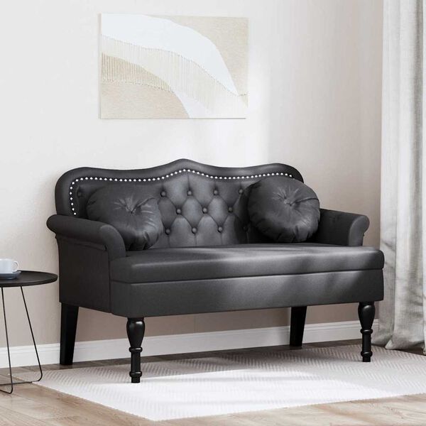 vidaXL Chesterfield klop Črna 120,5 x 65 x 75 cm Umjetno usnje