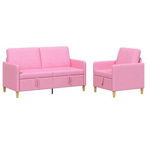 vidaXL Sofa set z shrambo 2 kos Roza Poliester