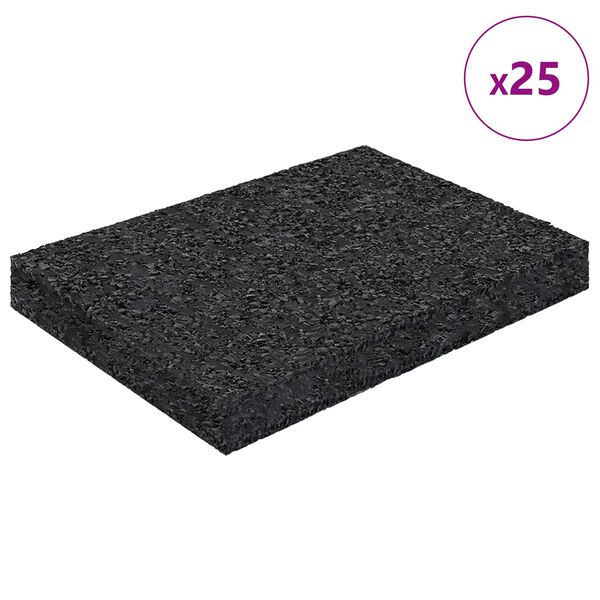 vidaXL Tlak za patio iz gumijskega granulata Črna 6 x 9 x 1 cm Guma