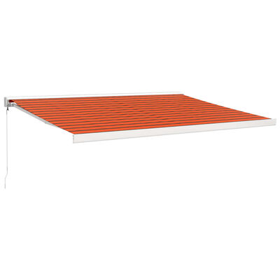 vidaXL Zložljiva tenda oranžna in rjava 4x3 m blago in aluminij