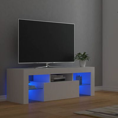 vidaXL TV omarica z LED lučkami bela 120x35x40 cm