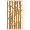 vidaXL Vrtna stenska dekoracija 105x55 cm corten jeklo bambus