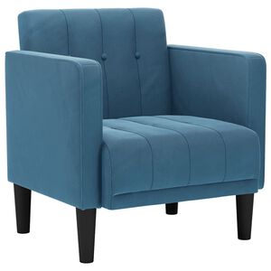 vidaXL Kavč z nasloni za roke moder 53 cm žamet