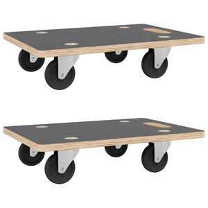 vidaXL Transportni voziček 2 kosa pravokotni 80x55x11,5 cm 250 kg