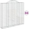vidaXL Obokane gabion ko&scaron;are 4 kosi 200x50x180/200 cm pocinkano železo
