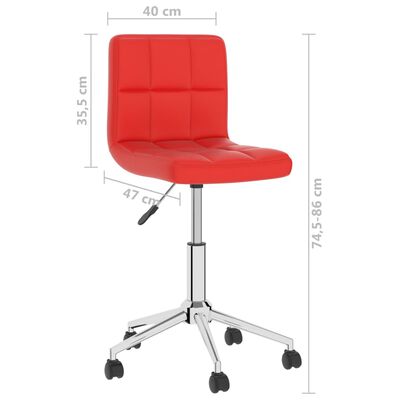 vidaXL Vrtljiv pisarniški stol rdeče umetno usnje