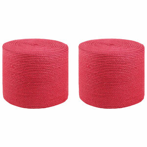 vidaXL 2 kos 2 mm Rdeča 100% Tossa jute