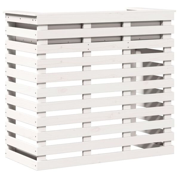 vidaXL Zunanja barska miza bela 113,5x50x103 cm trdna borovina