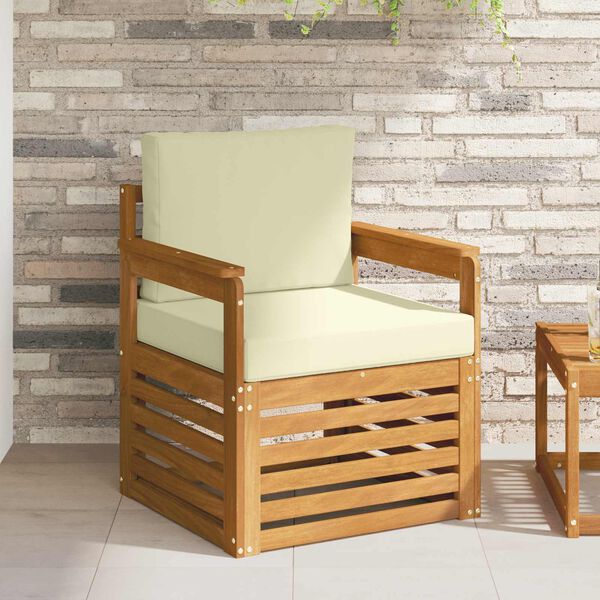 vidaXL Zunanja garnitura za sedenje Masivno akacijevo les in poliester