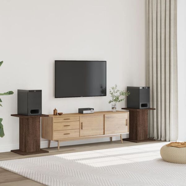 vidaXL Stojalo za zvočnike 2 kosa rjavi hrast 30x30x60 cm inž. les