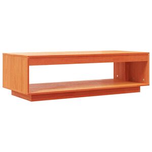 vidaXL Klubska mizica vo&scaron;čeno rjava 110x50x33,5 cm trdna borovina