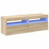 vidaXL TV omarica z LED lučkami 2 kosa sonoma hrast 60x35x40 cm