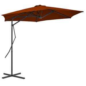 vidaXL Zunanji senčnik z jeklenim drogom terakota 300x230 cm