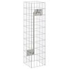 vidaXL Gabionska pipa 4 kos Srebrna 25 x 25 x 100 cm Pocinkano jeklo