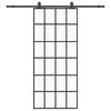 vidaXL Drsna vrata z opremo črna 90x205 cm ESG steklo