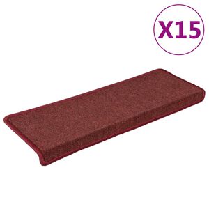 vidaXL Stopni&scaron;čne preproge 15 kosov 65x21x4 cm bordo pravokotni rob
