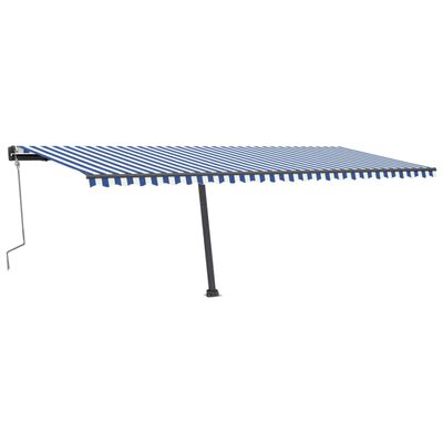 vidaXL Prostostoječa ročno zložljiva tenda 600x300 cm modra/bela