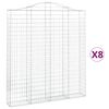 vidaXL Obokane gabion ko&scaron;are 8 kos 200x30x220/240 cm pocinkano železo