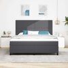 vidaXL LED Box Spring Postelja Temno siva in bela 180 x 200 cm
