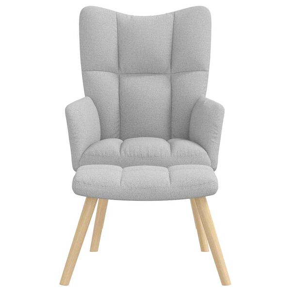 vidaXL Sprostitveni stol s podnožnikom Cloud Grey Fabric