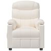 vidaXL Električni masažni naslanjač krem umetno usnje