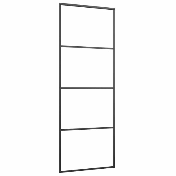 vidaXL Drsna vrata z opremo 76x205 cm ESG steklo in aluminij
