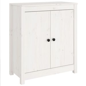 vidaXL Komoda bela 70x35x80 cm trdna borovina