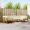 vidaXL Zunanja garnitura za sedenje z blazino 6 pcs Naravna in smetana