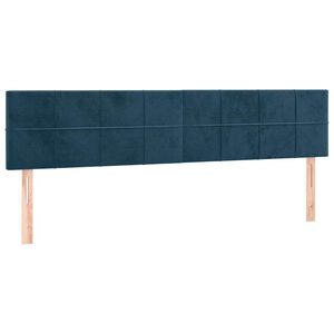 vidaXL Posteljno vzglavje temno modra 180x5x78/88 cm žametna