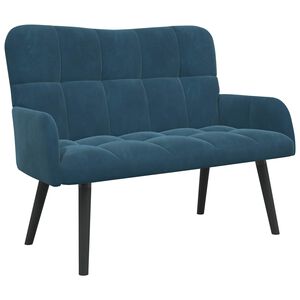 vidaXL Dvosečna zofa Modra 115 x 61 x 87 cm Žamet