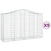 vidaXL Obokane gabion ko&scaron;are 9 kosov 200x50x120/140cm pocinkano železo