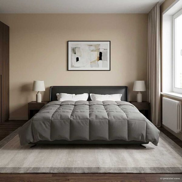 vidaXL Poletna odeja &Scaron;onerisan Svetlo siva 200 x 240 cm Mikrovlakna