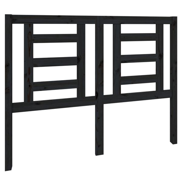 vidaXL Posteljno vzglavje črno 126x4x100 cm trdna borovina