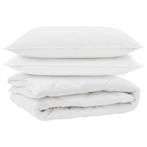 vidaXL odeja za vse sezone z blazino 3 pcs Bela Mikrovlakna