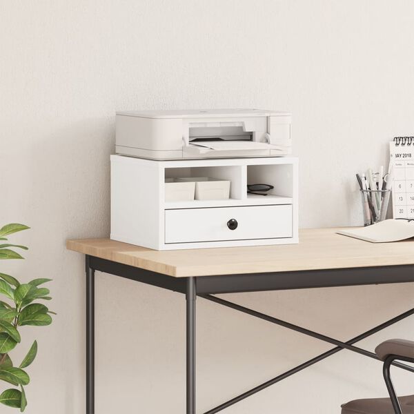 vidaXL Stojalo za tiskalnik belo 40x32x22,5 cm inženirski les