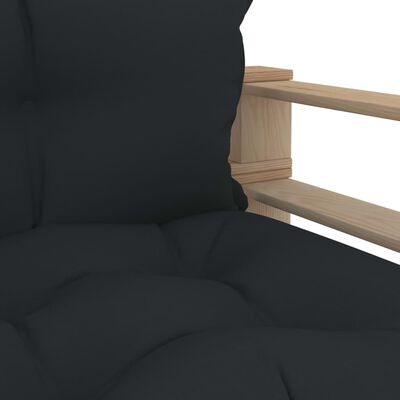 vidaXL Vrtni kavč iz palet z antracitnimi blazinami lesen