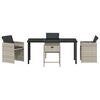 vidaXL Komplet za jedilnico v vrtu 5 pcs Svetlo siva poli ratan