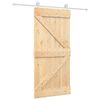 vidaXL Drsna vrata Naravna in bela 95 x 210 cm Masiven borov les